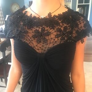 Black Tadashi Shoji dress.